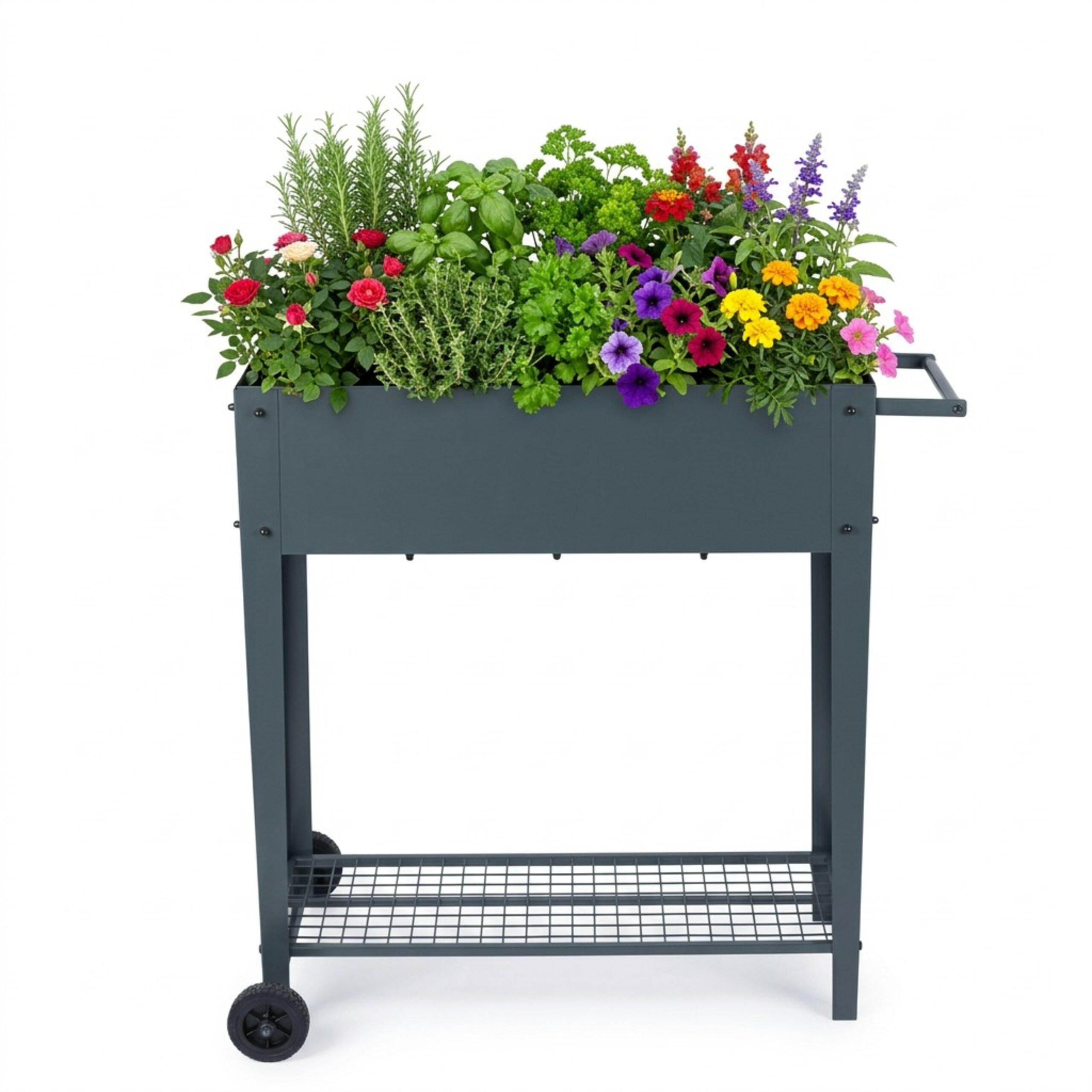 GREDICA - antracit, metal/plastika (85/80/50cm) - Relaxdays