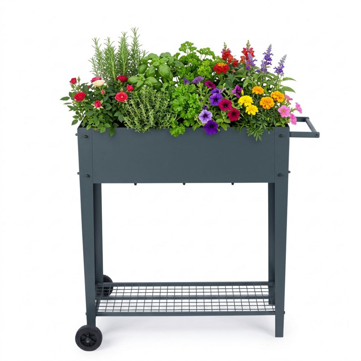 GREDICA - antracit, metal/plastika (85/80/50cm) - Relaxdays