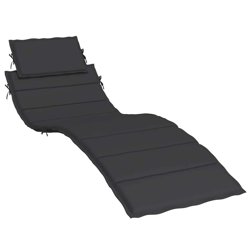 SONNENLIEGEN-AUFLAGE Schwarz 186/58/4 Cm Oxford-Gewebe - Schwarz, Textil (58/4/186cm) - vidaXL