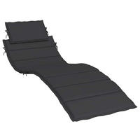 SONNENLIEGEN-AUFLAGE Schwarz 186/58/4 Cm Oxford-Gewebe - Schwarz, Textil (58/4/186cm) - vidaXL