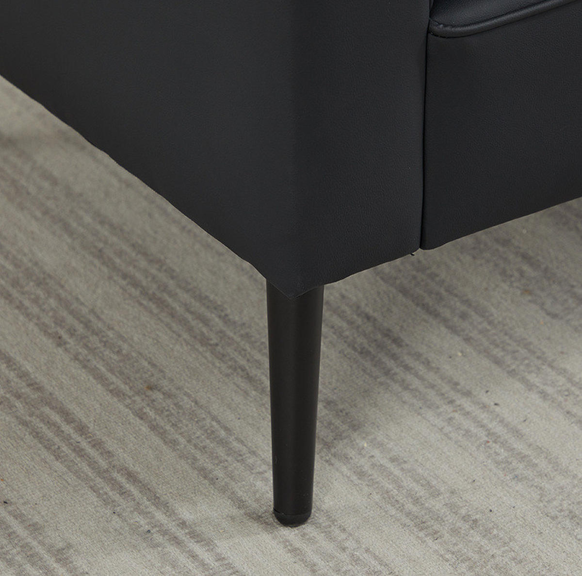 SESSEL aus Kunstleder 80x68x80 cm in Schwarz mit Kopf- und Lendenkissen - Schwarz, Textil (68/80/80cm) - Modfu