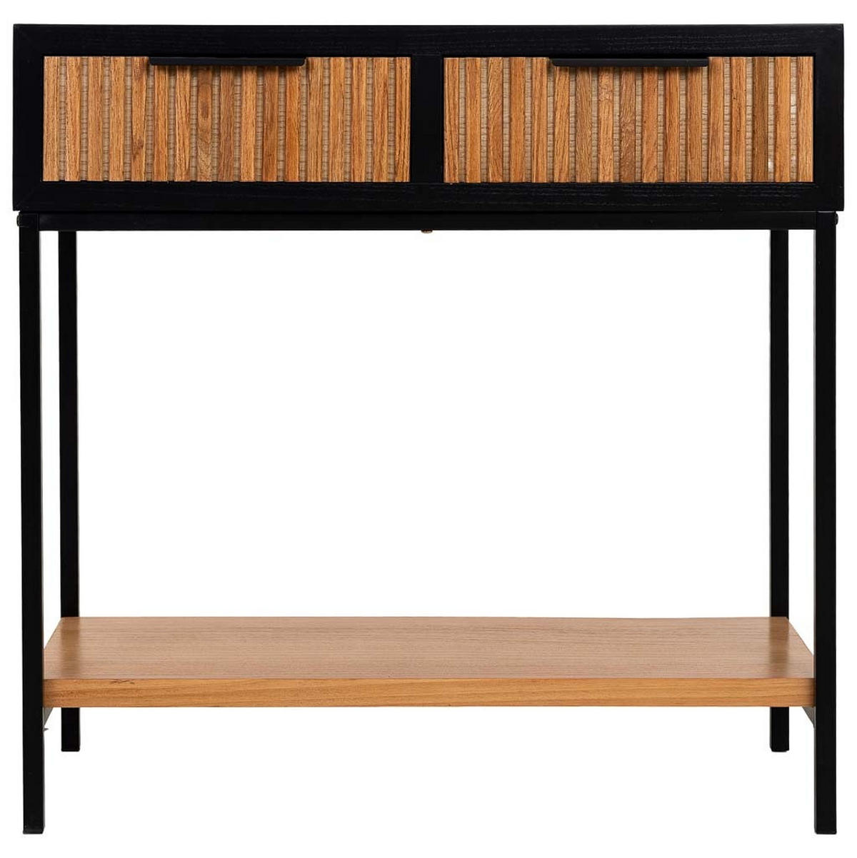 KONSOLENTISCH aus Metall und Holz, 80x42x79cm - Braun, Holz (42/80/79cm) - Wanderlust