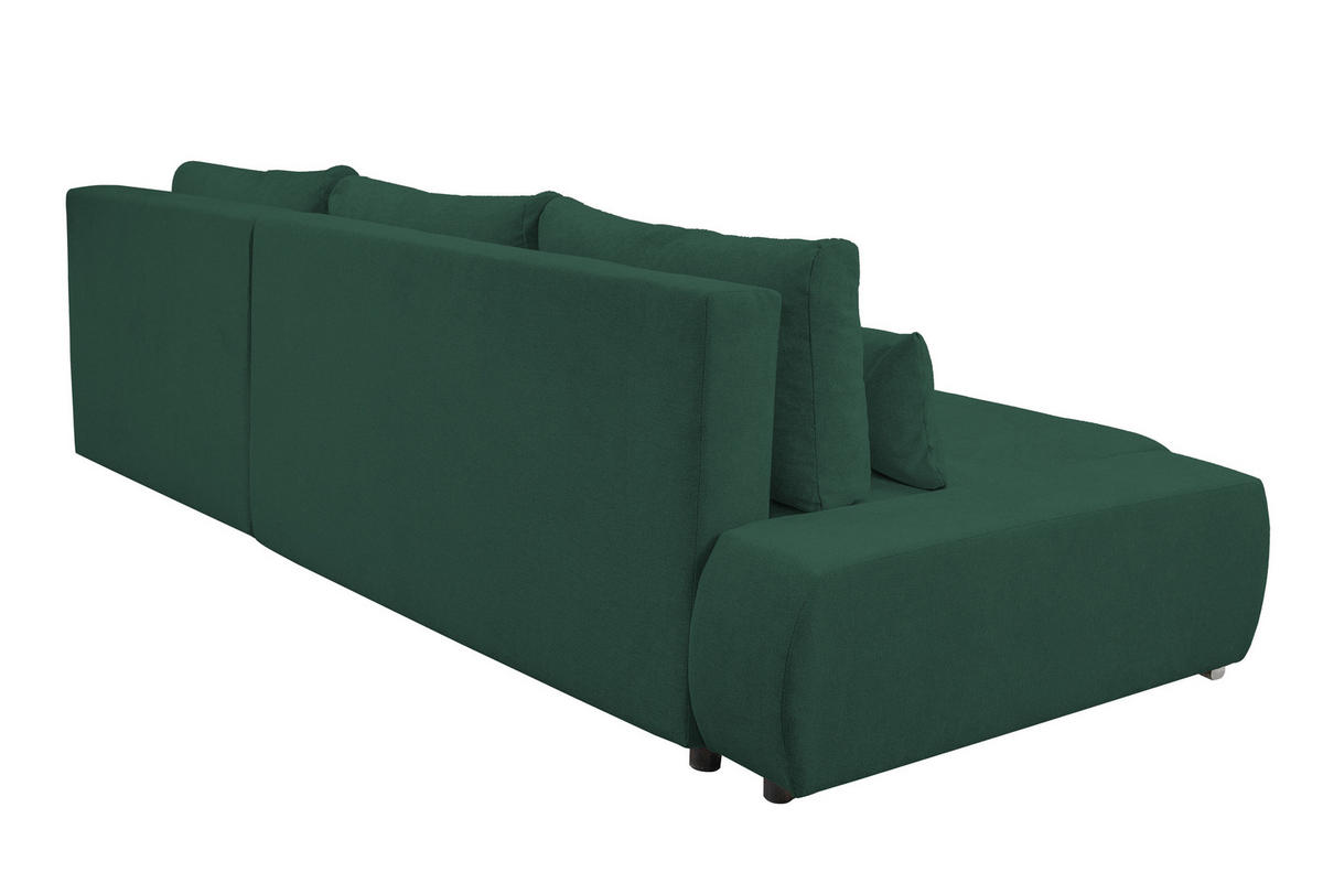 ECKSOFA Bloom mit Bettkasten und Schlaffunktion L-Form - Grün, Textil (267/185cm)