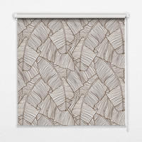 VNÚTORNÁ roleta - okenná roleta - roleta - 70x140 cm - Kreslené palmové listy - sivá, plast (70/140/0.5cm) - TULUP