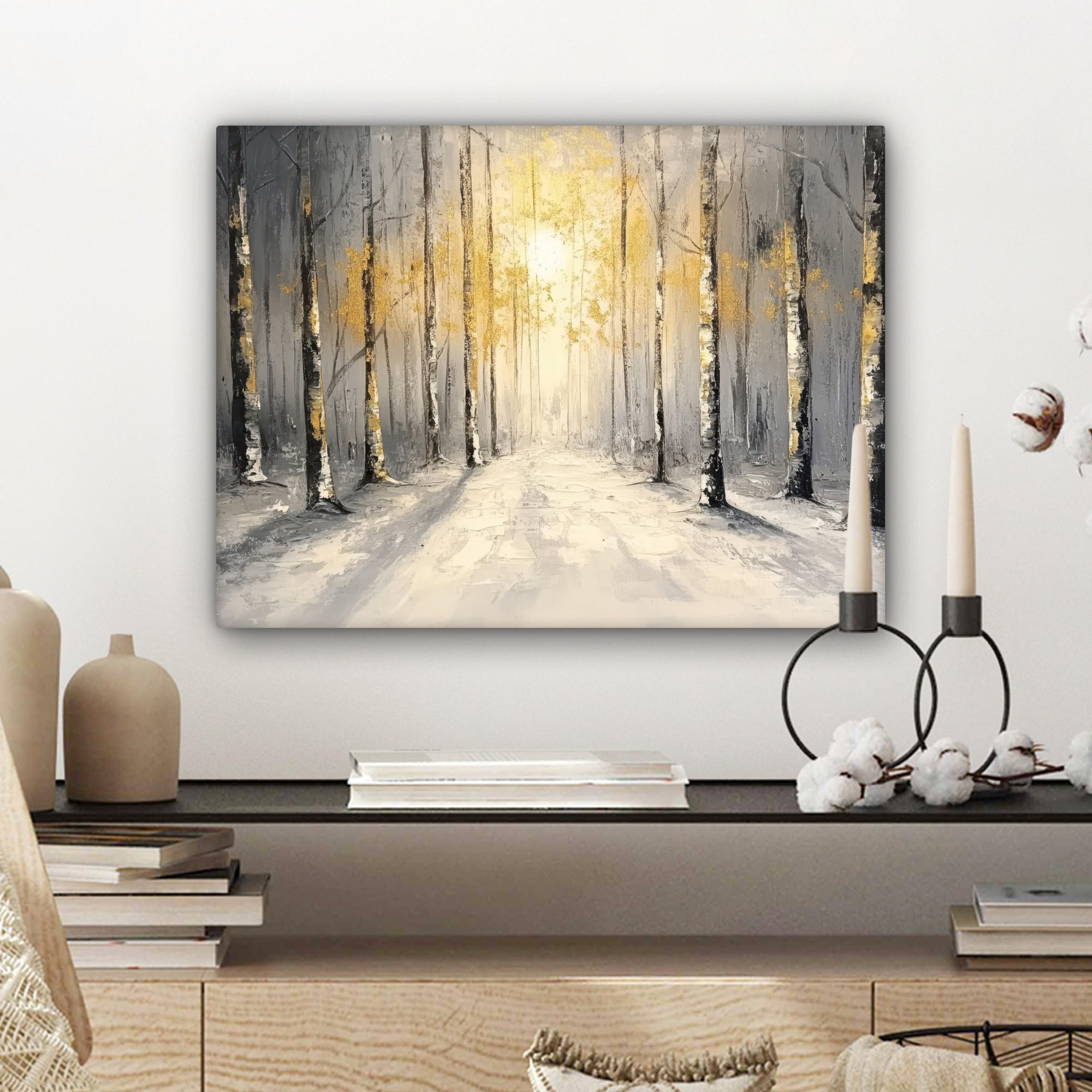 LEINWANDBILD Winter - Abstrakt - Schnee - Natur - Sonne 40x30 cm - Grau, Textil (40/30cm) - MuchoWow