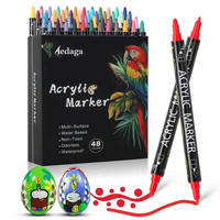ACRYLSTIFTE Set 48 Farben Doppelspitze Wasserfest - Multicolor, Kunststoff (1/1/16.5cm)