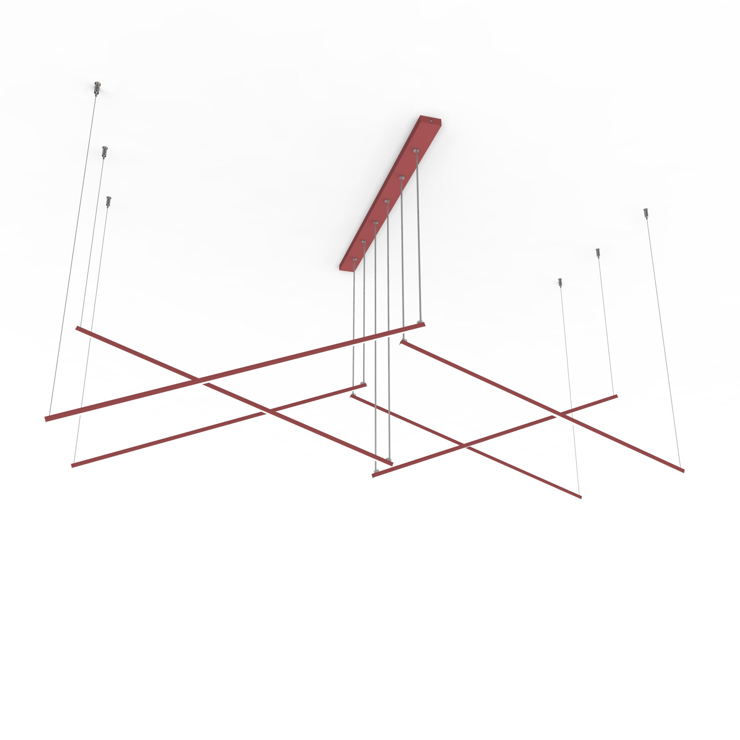 LED-HÄNGELEUCHTE - Rot, Metall (200/100/120cm) - Lumicom