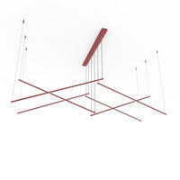 LED-HÄNGELEUCHTE - Rot, Metall (200/100/120cm) - Lumicom