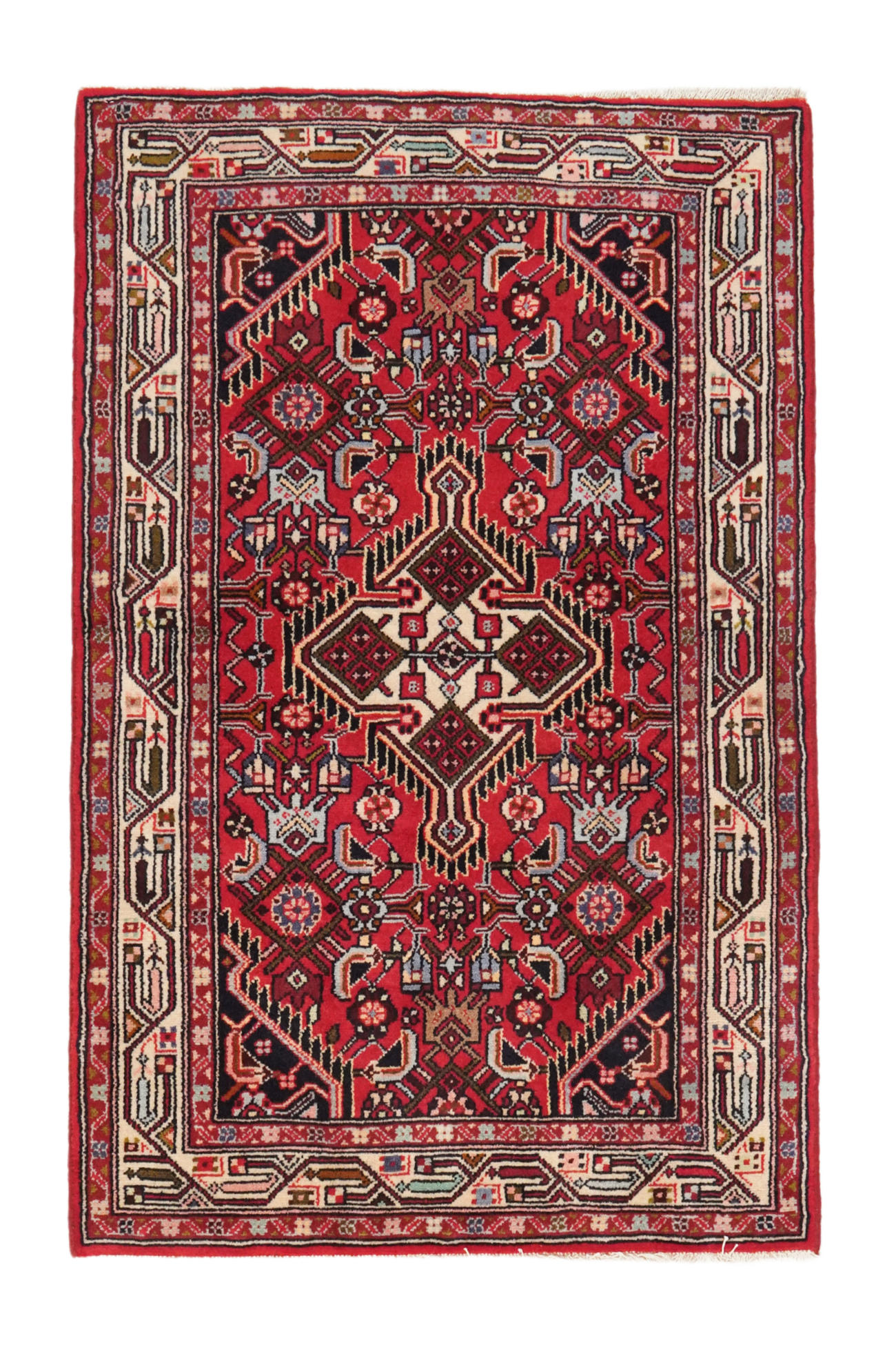 TEPPICH Assadabad Rot 127/81 cm Schurwolle - Rot, Textil (81/127cm) - Looma