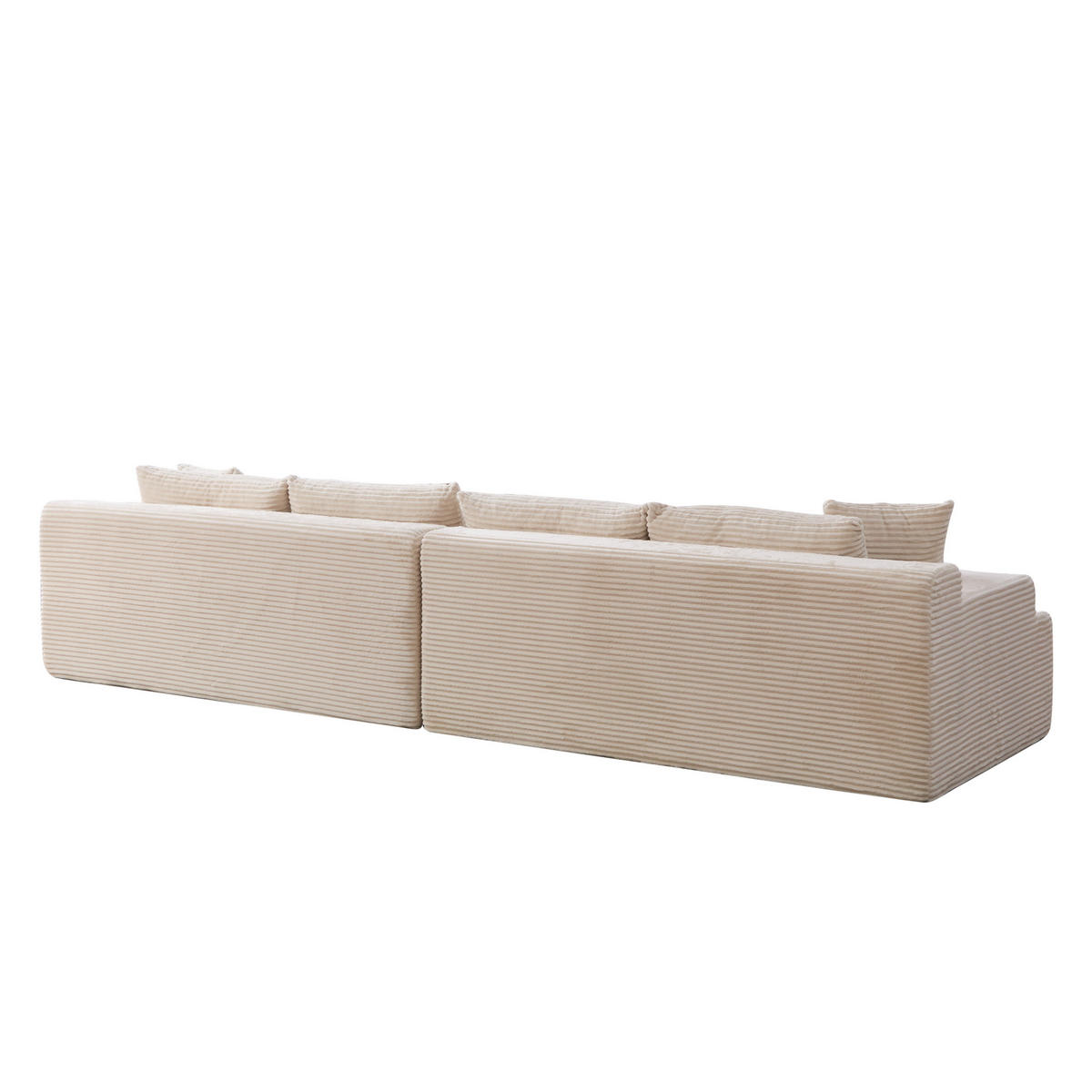 SOFAELEMENT 334/99/74.5 cm Elfenbein Chenille mit 30D hochelastischem Schaumstoff und rutschfestem Bode - Ecru, Textil (99/74.5/344cm) - Oxeza