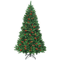 WEIHNACHTSBAUM Grün - Grün, Kunststoff (195cm) - COSTWAY