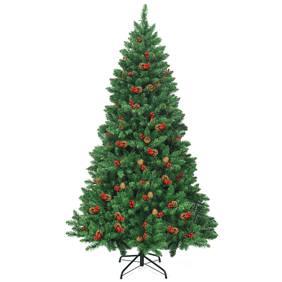WEIHNACHTSBAUM Grün - Grün, Kunststoff (195cm) - COSTWAY