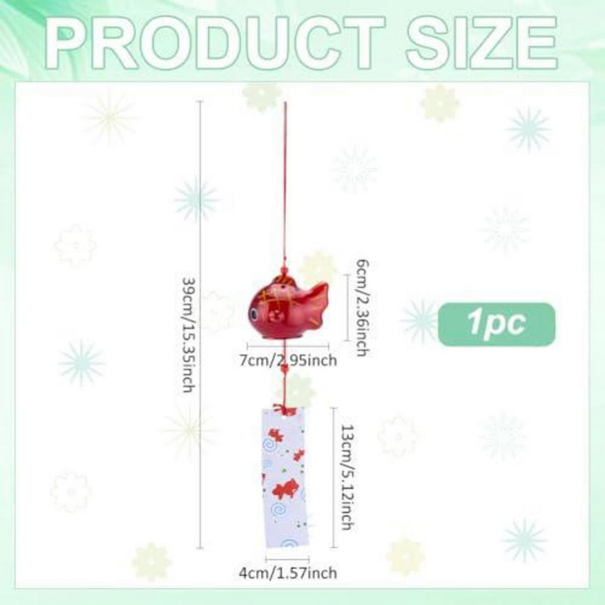 WINDSPIEL Goldfisch Glas Rot 39 cm - Rot, Glas (39/7/6cm)