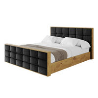 POLSTERBETT mit Bettkasten, Fußteil und Lattenrost, Boxbett mit Matratze H3/H4 - ENZO2-Z 180x200 Schwarz - Schwarz, Holzwerkstoff/Textil (180/200cm) - ALTDECOR