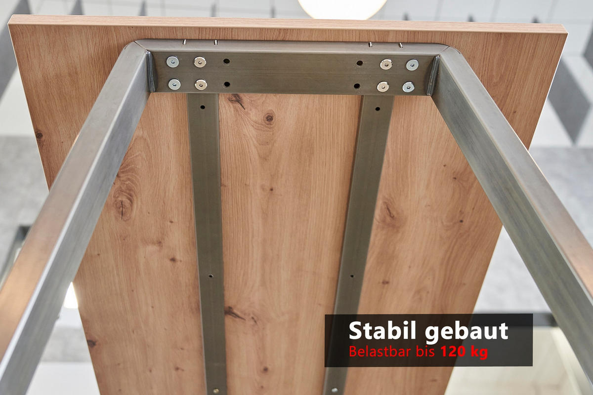 MEETINGPOINT Industrial-Look 68/175/104,2 cm in Wildeiche/Rohstahl - Wildeiche, Holzwerkstoff (68/175/104.2cm) - bümö