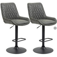BARHOCKER höhenverstellbar 2er-Set Dark Gray - Dunkelgrau, Metall (59/117/51cm) - Meubliv