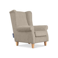 OHRENSESSEL MILES Kord-Bezug Petfriendly, hellbeige - Beige/Creme, Holzwerkstoff/Buchenholz (82/105/97cm) - KONSIMO®