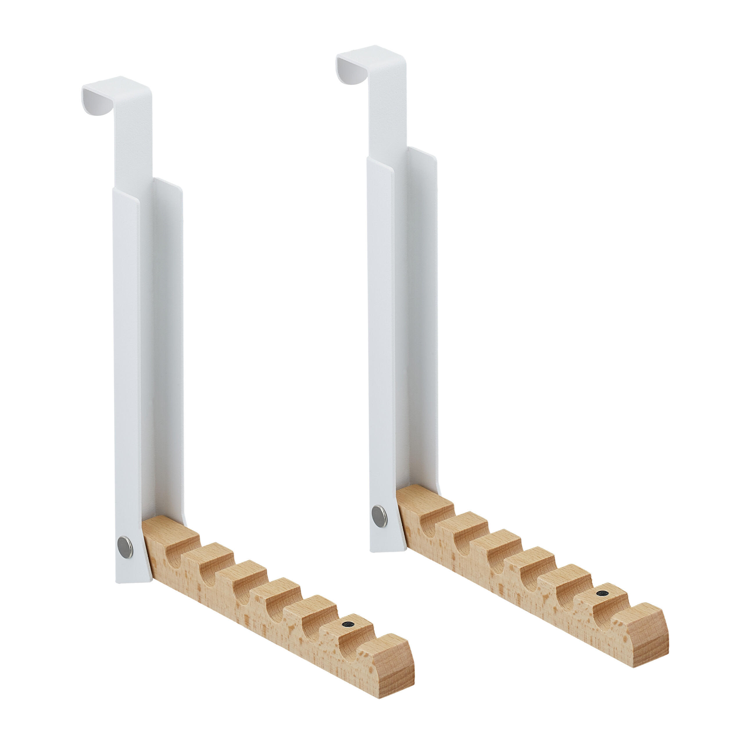 2XTÜRGARDEROBE - Weiß, Holz/Metall (2.5/21/18cm) - Relaxdays