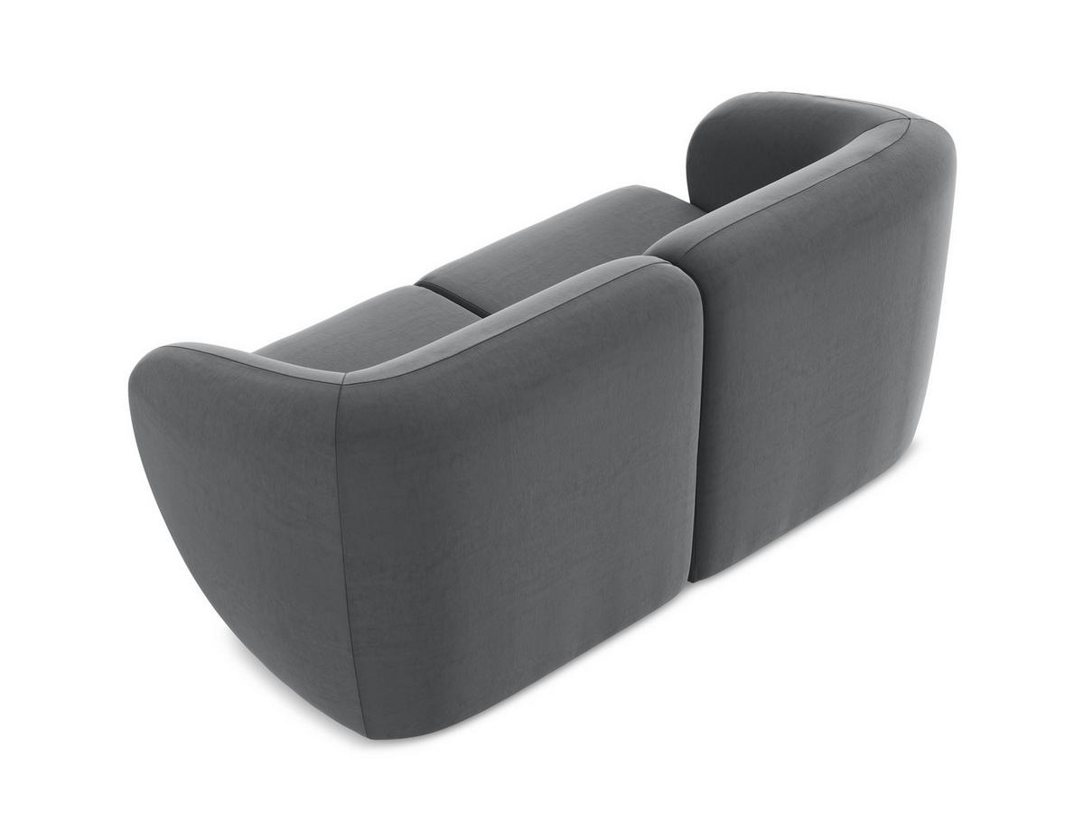 2-SITZER-SOFA Samt Stoff Grau - Edelstahlfarben/Schwarz, Holzwerkstoff/Kunststoff (174/75/94cm) - Makamii