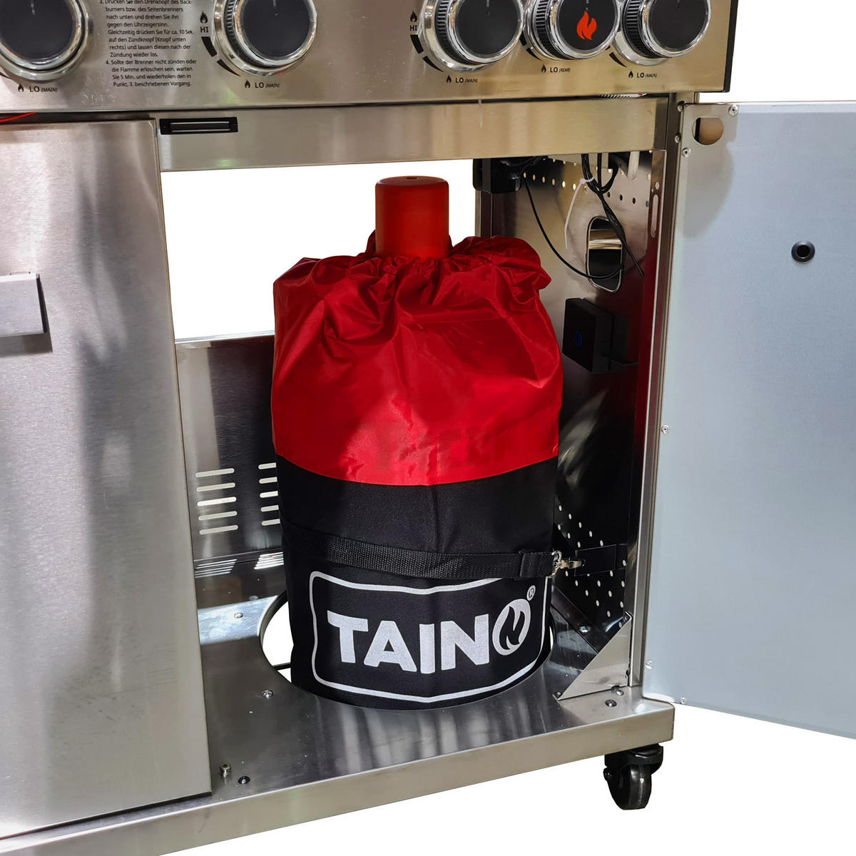 GASFLASCHENABDECKUNG 8kg - Schwarz, Textil (22.5/45/22.5cm) - TAINO