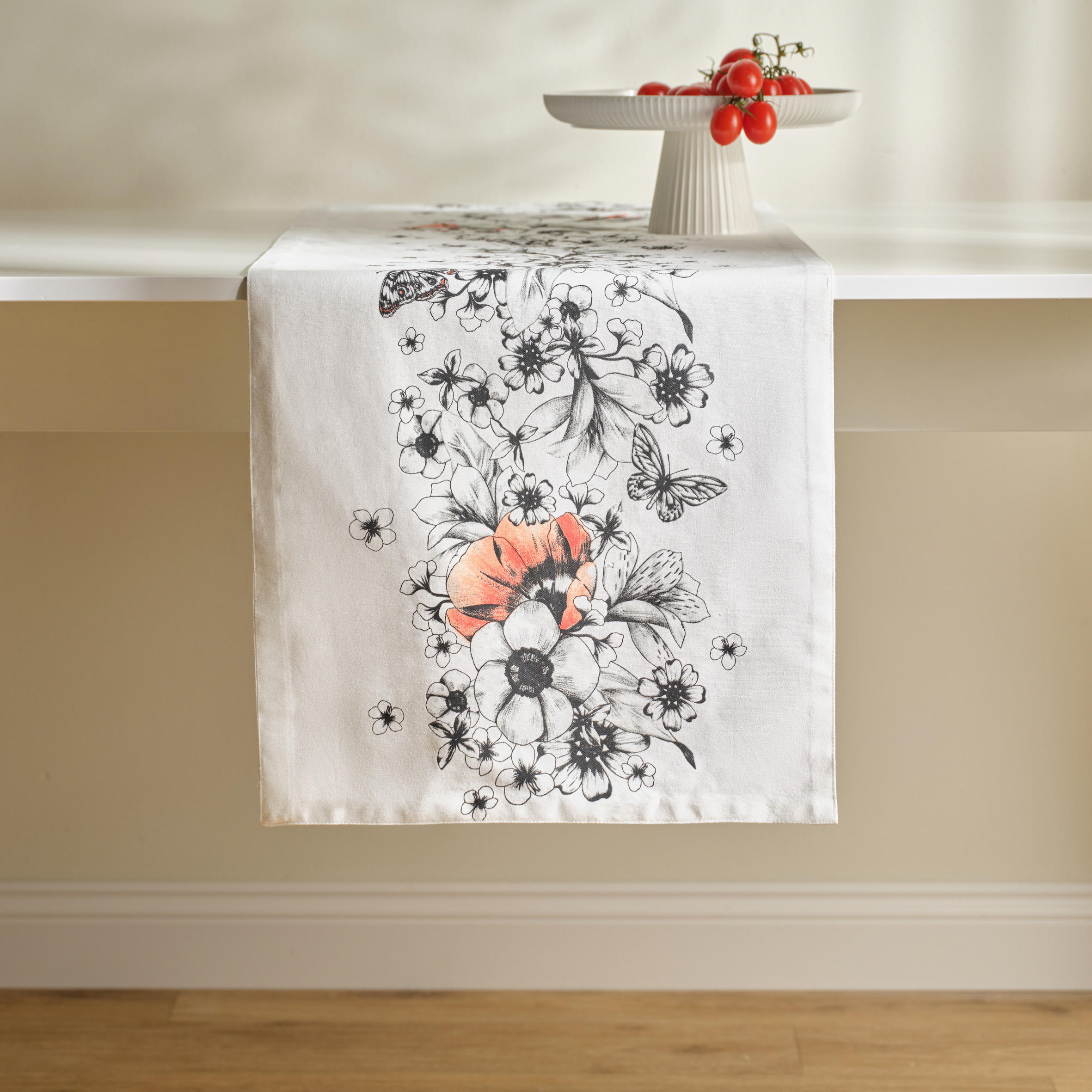 TISCHLÄUFER Carmir - Weiß, Textil (180/40/1cm) - home&you