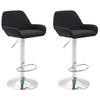BARHOCKER 2er-Set DUBLIN Schwarz Stoff Chrom - Schwarz, Textil/Metall (51/89/52cm) - DELUKE