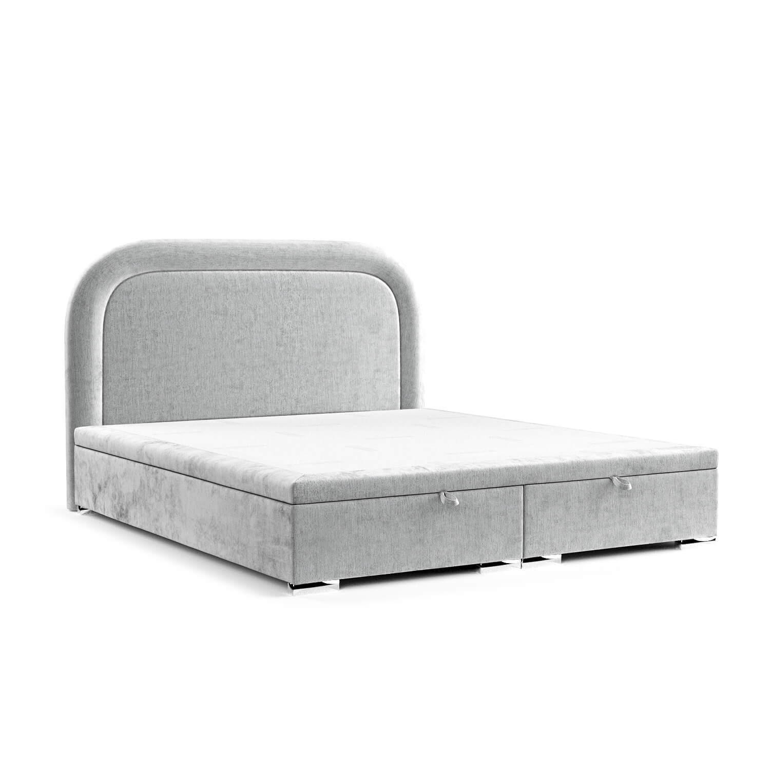 POLSTERBETT Harmony mit Stauraum 140/200 cm Hellgrau im Lotta Stoff - Chromfarben/Hellgrau, Holz/Holzwerkstoff (140/200cm) - AltaBeds