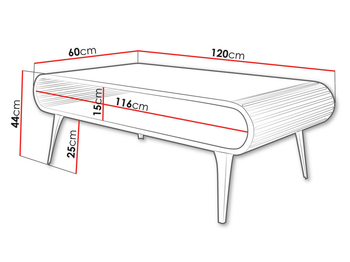 COUCHTISCH Aristo - Schwarz/Weiß, Holzwerkstoff/Metall (60/120/44cm) - MIRJAN24