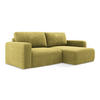 ECKSOFA mit Schlaffunktion rechts Chenille Stoff Grün - Limette/Schwarz, Kunststoff/Textil (244/149cm) - Makamii