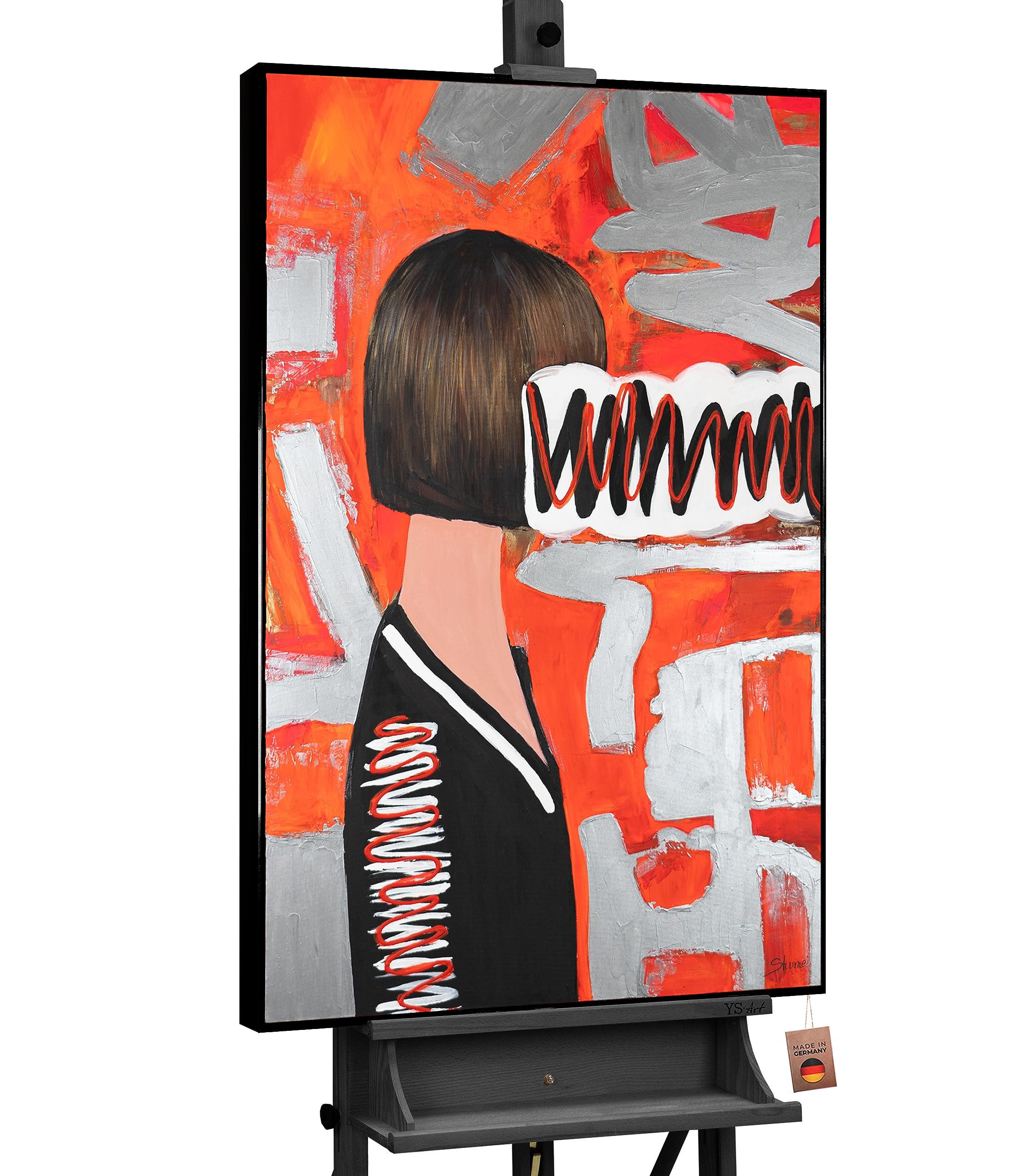 GEMÄLDE Abstrakte Emotion Schattenfugenrahmen Schwarz 120x80 cm - Schwarz, Holz (120/80cm) - YS-art gallery