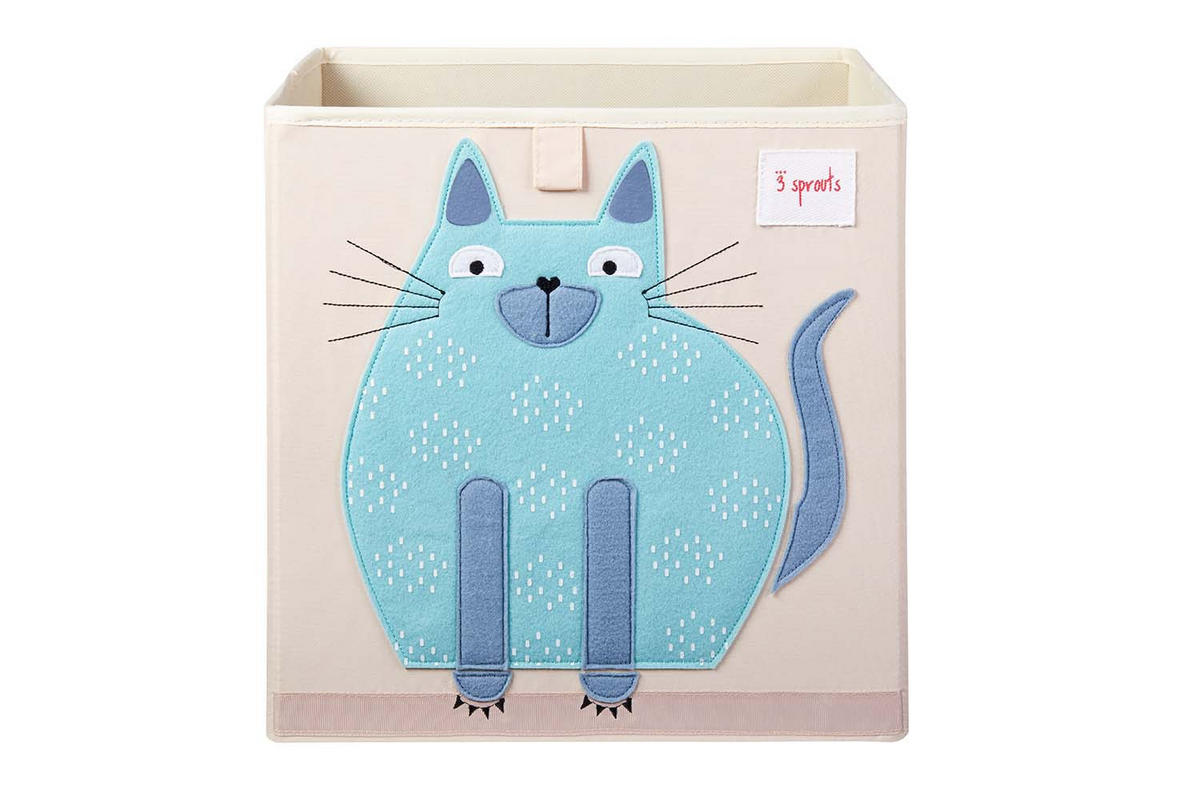 AUFBEWAHRUNGSBOX Katze 33x33x33cm - Naturfarben, Textil (33/33cm) - 3Sprouts