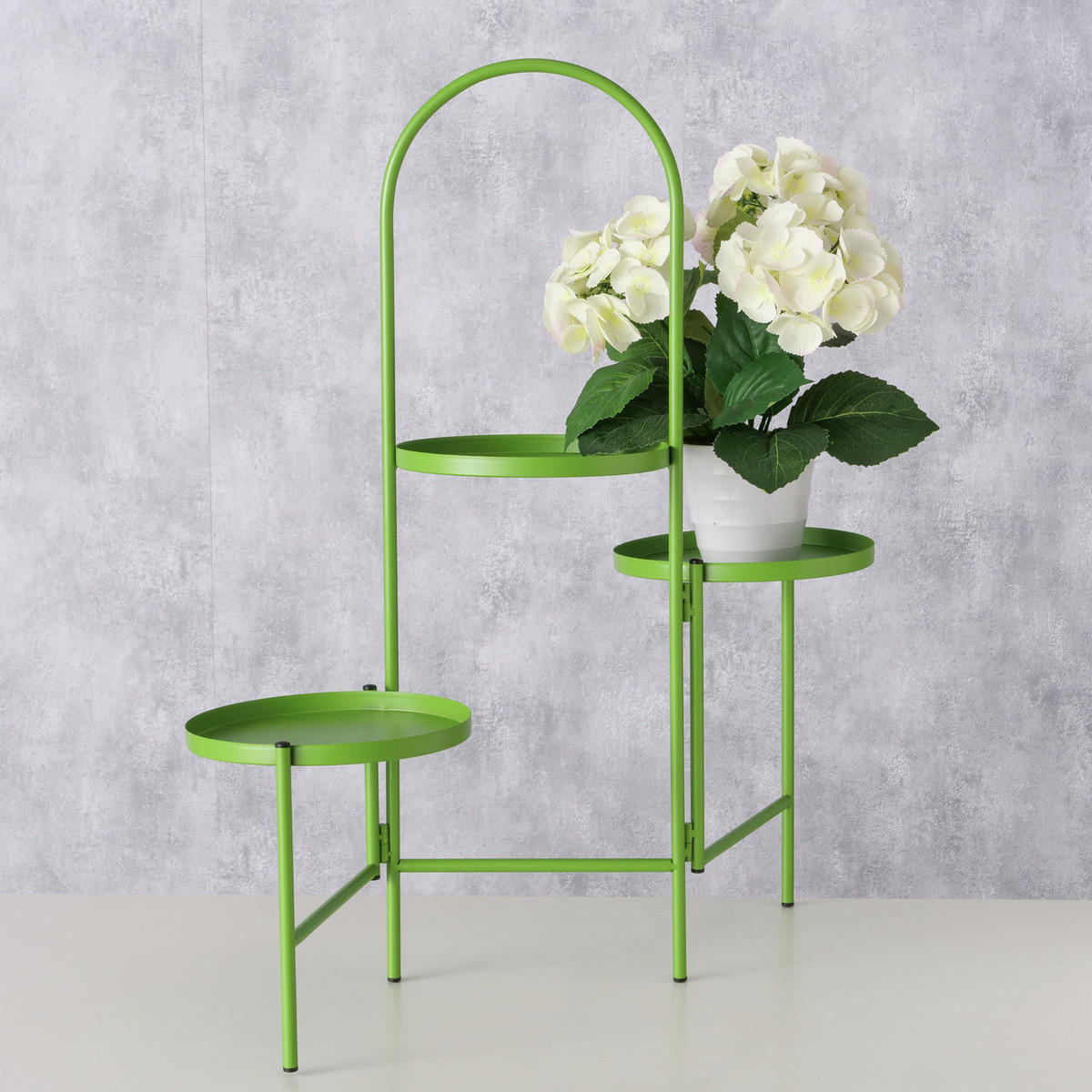 Thumbnail - Boltze Home Metallblumenständer, Grün, Metall, 20x71x65 cm, Wohnzimmer, Wohnzimmertische, Blumenständer