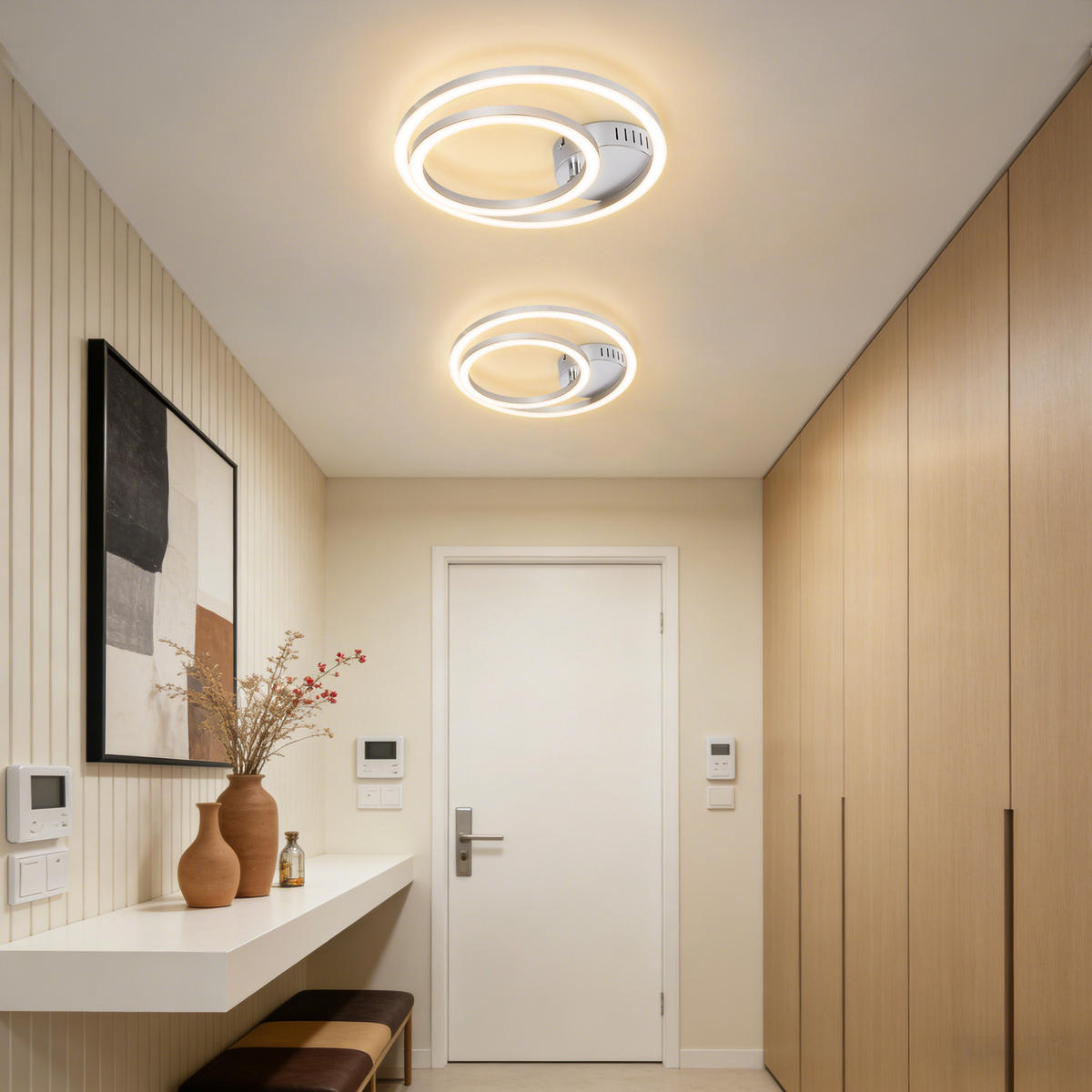 LED DECKENLEUCHTE Sorenne 40.5/30/6.7 cm - Silberfarben, Kunststoff (40.5/30/6.7cm) - ZMH