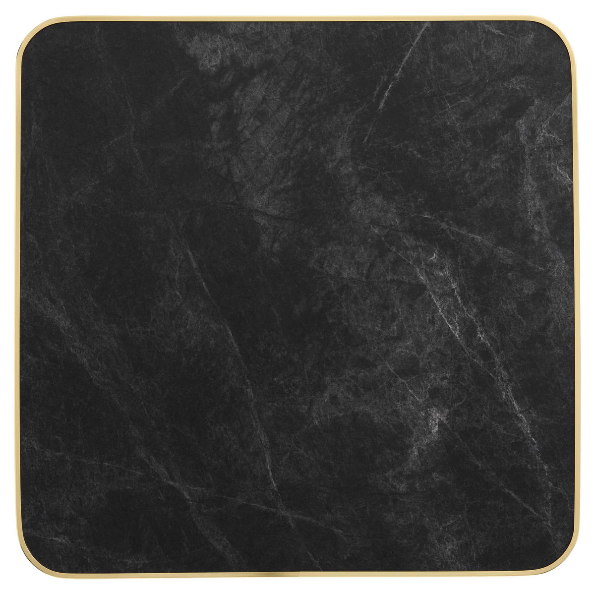 TISCHPLATTE quadratischer 60 cm, Schwarz - Goldfarben/Schwarz, Holz (60/2.5/60cm) - Oviala