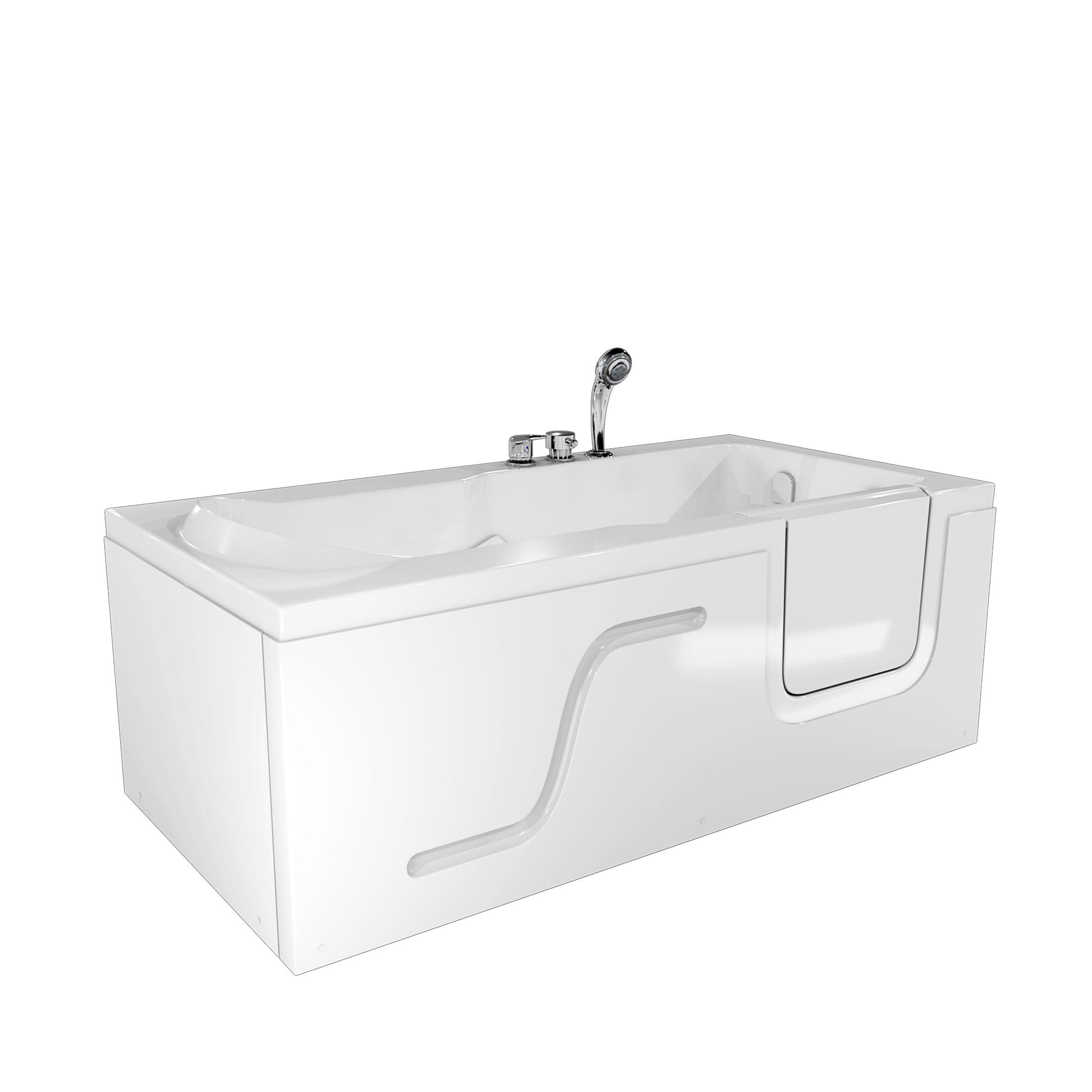 SENIORENWANNE mit Tür S17-EH-L 150x75 - Weiß, Glas/Kunststoff (75/54/150cm) - AcquaVapore by Sandra Jentho