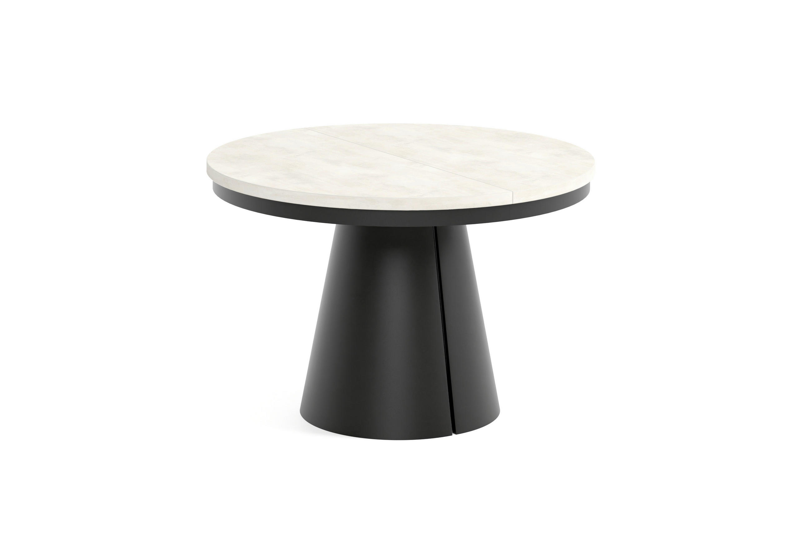 ESSTISCH CALMA Bis - Creme/Schwarz, Holzwerkstoff/Metall (120/120/76cm) - Meblini
