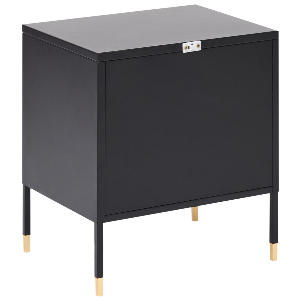 NACHTTISCH Schwarz/Gold Ossett - Goldfarben/Schwarz, Metall (45/50/35cm) - Beliani