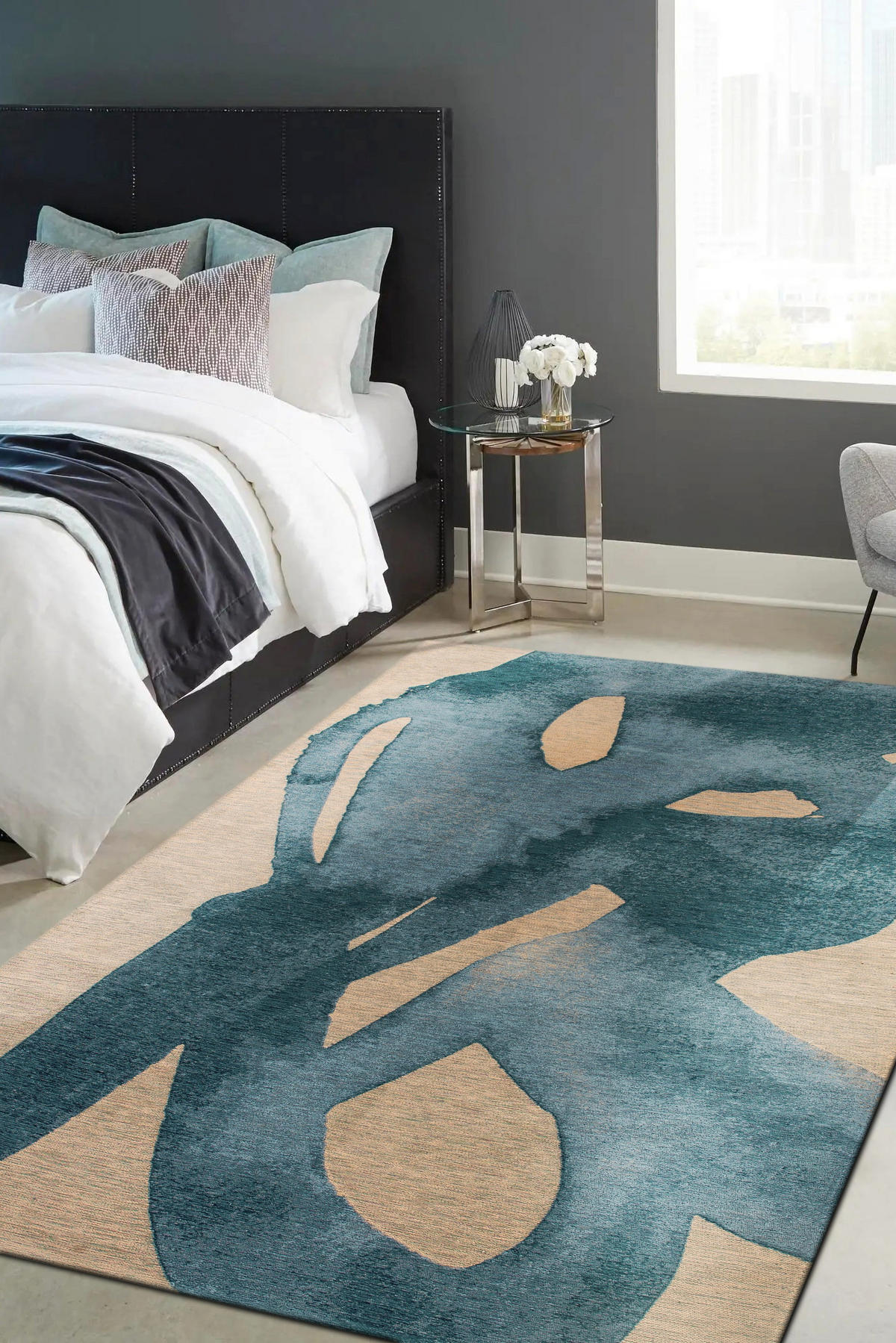 TEPPICH modern Flachgewebe YOYO Blau 240 x 340 cm - Blau, Textil (240/340cm) - Novatrend