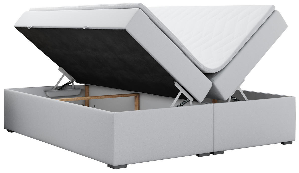 BOXBETT BESS 200/200 Weiß Kunstleder - H3 - Weiß, Holz/Textil (200/200cm) - MKS