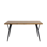 ESSZIMMERTISCH LEVI - 150x90 cm - MDF mit Eiche-Dekor, Beine Metall - Naturfarben, Metall (90/150/77cm) - TPFLiving