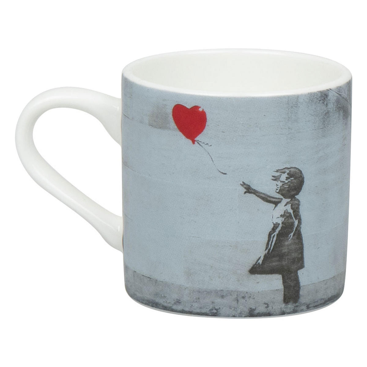 ESPRESSOTASSE Girl with Balloon - Banksy mit Untertasse - Naturfarben, Keramik (0.095L) - Könitz