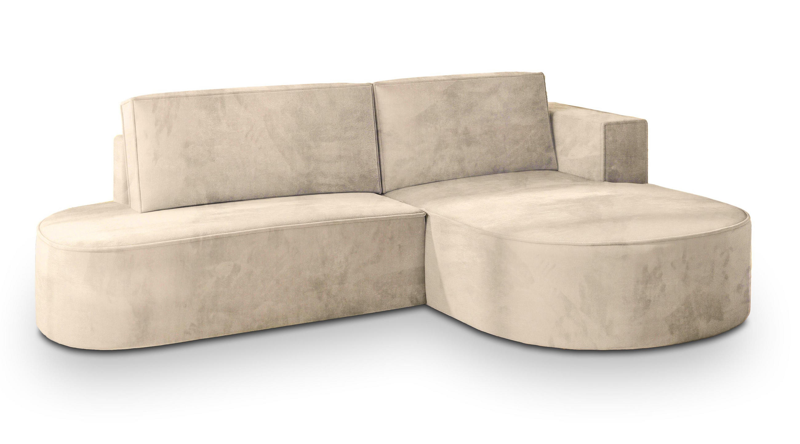 ROHOVÁ SEDAČKA CORTIO krémová - šedá/krémová, dřevo/textil (265/174cm) - MASSENO