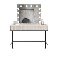 FRISIERTISCH MIDNIGHT ELITE mit LED-Spiegel kaschmir - Kaschmir/Schwarz, Holzwerkstoff (104/77/50cm) - Lookway