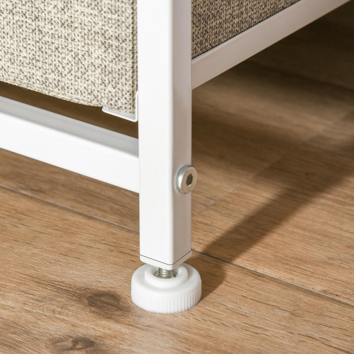 KOMMODE DE-08516 7 Stoffschubladen faltbar, Hellgrau - Hellgrau, Metall (63.5/71/30cm) - ComfortXL