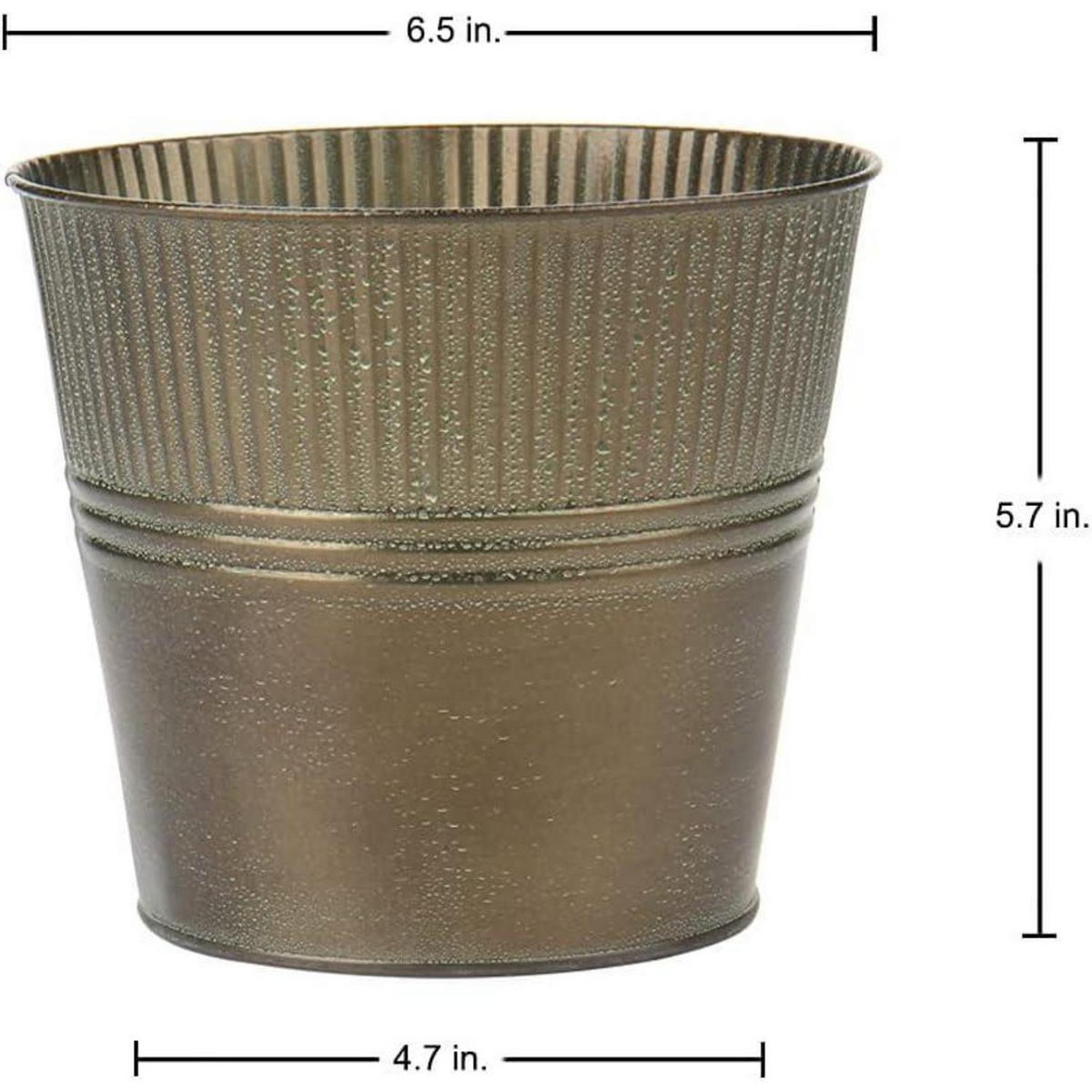 BLUMENTOPF 6er Set verzinkter Stahl Braun - Bronzefarben, Metall (17.5/21/17.5cm)
