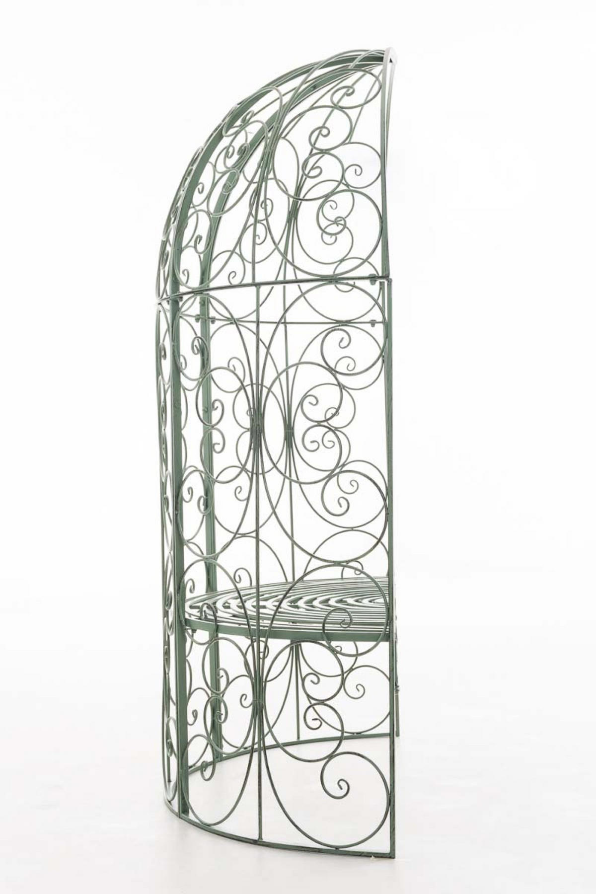 HALBPAVILLON Rosalia mit Sitzbank antik-grün - Grün, Metall (120/178/58cm) - TPFGarden