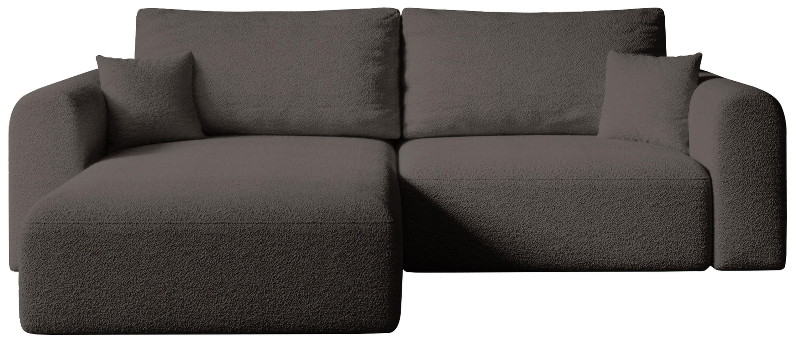 ECKSOFA Kornel mit Schlaffunktion Braun Boucle - Braun, Textil (248/165cm) - Bromarkt