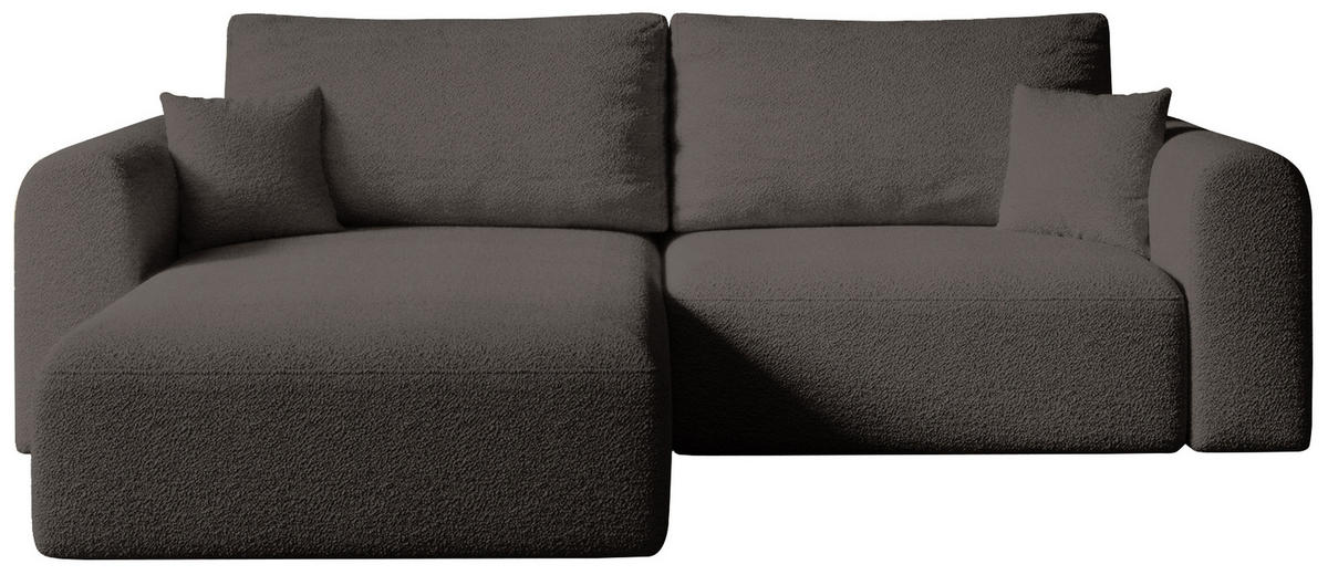 ECKSOFA Kornel mit Schlaffunktion Braun Boucle - Braun, Textil (248/165cm) - Bromarkt
