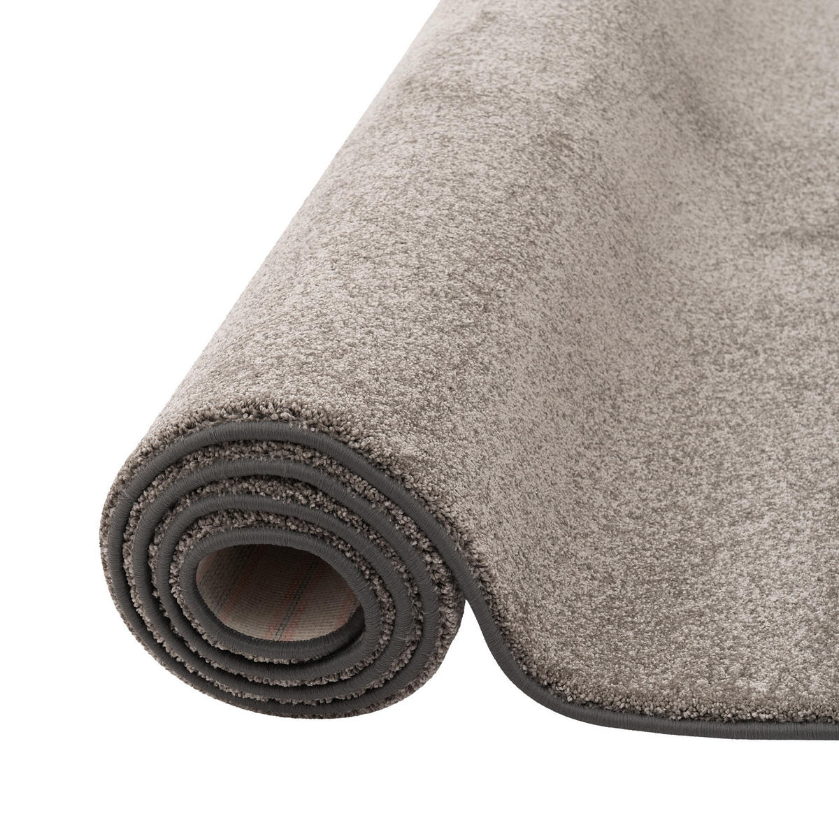 HOCHFLOR LUXUS VELOURS TEPPICH TOUCH - Taupe, Textil (133/133cm) - Snapstyle