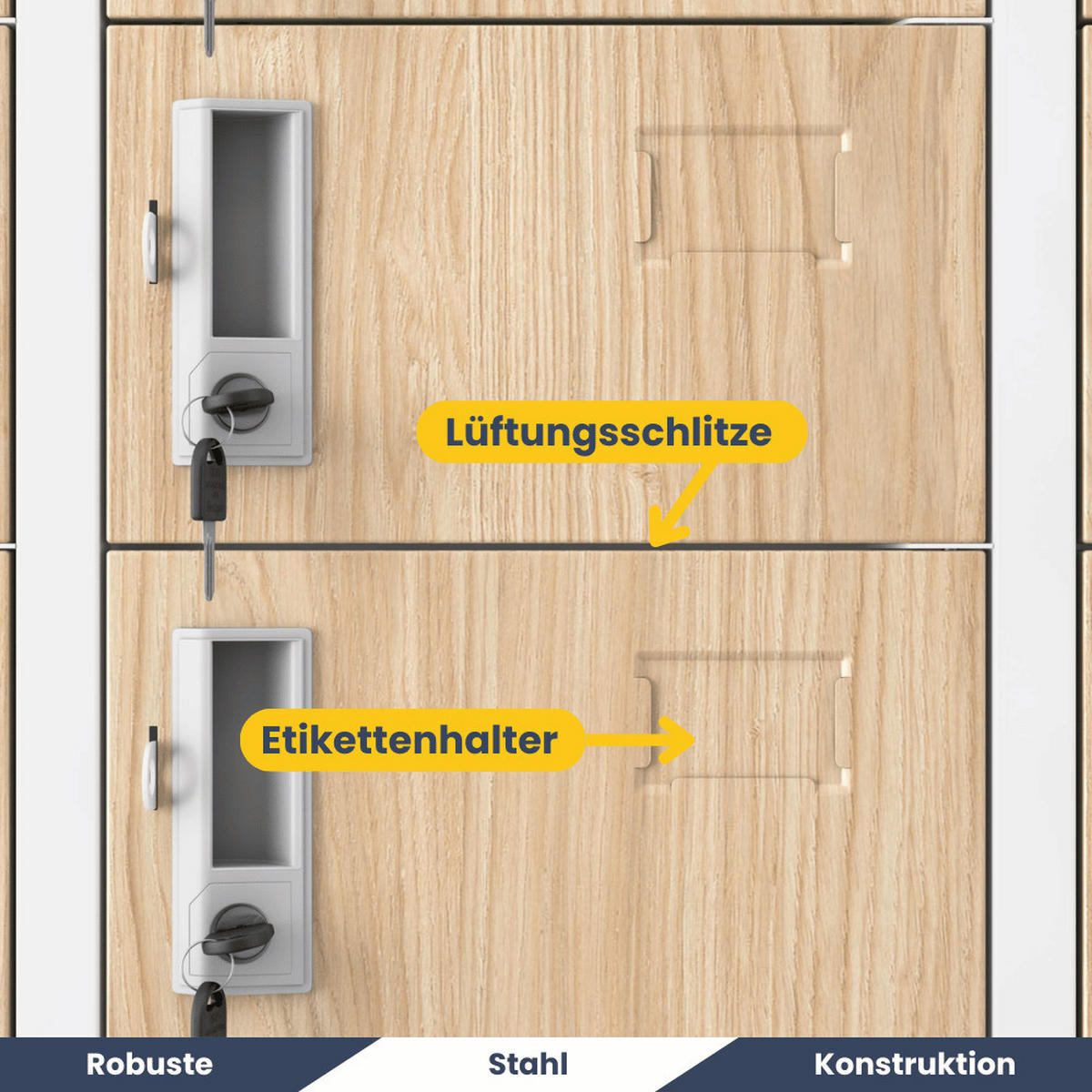 SCHLIESSFACHSCHRANK Spind PORTO 33 Fächer185x90x45cm Weiß-Sonoma Eiche - Weiß, Metall (90/185/45cm) - DELUKE